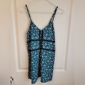 Blumin Teal Blue Floral Tank Top